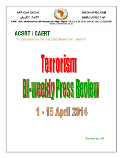 Bi-weekly Press Review 1-15 April 2014