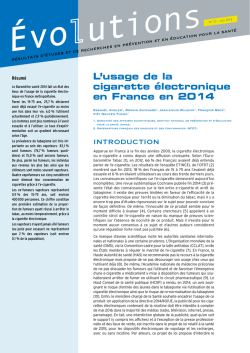 L`usage de la cigarette électronique en France en 2014