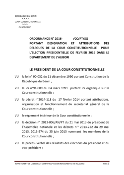 Lire - La Cour Constitutionnelle du Bénin