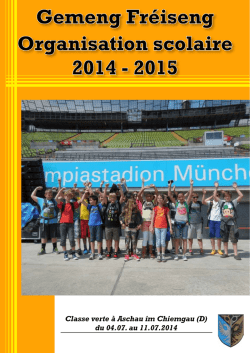 Classe verte à Aschau im Chiemgau (D) du 04.07. au