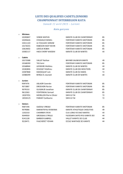 liste des qualifies cadets/juniors championnat interregion kata