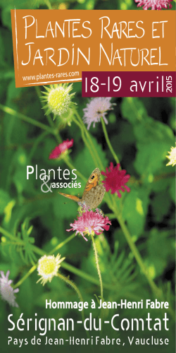 Télécharger le programme 2015 - Plantes Rares et Jardin Naturel