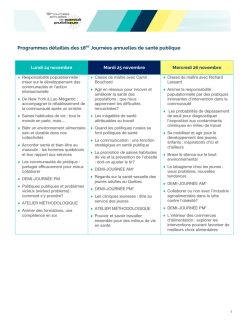 Cahier des programmes détaillés 2014 - JASP