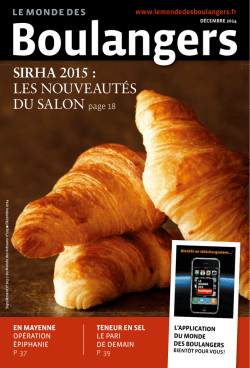 Le Monde des Boulangers / National / Décembre 2014