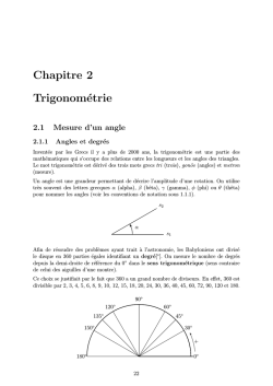 Chapitre 2 Trigonométrie - Cours de mathématiques, Damien Dobler