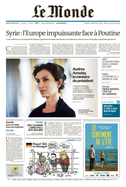 Syrie : l`Europe impuissante face à Poutine