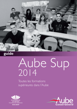 CG Aube Sup 2011 - Aube Développement