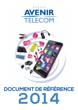 Document de référence - Avenir Telecom Corporate