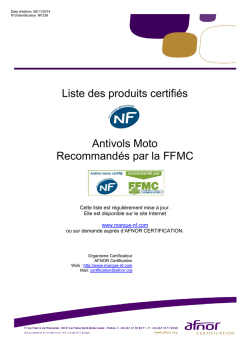 Liste des produits certifiés Antivols Moto Recommandés par la FFMC