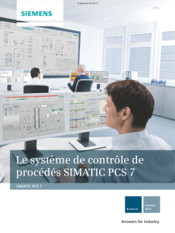 Le système de contrôle de procédés SIMATIC PCS 7