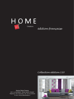 Notre catalogue : Home Création – Collection Edition