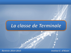La classe de Terminale - Institut Emmanuel d`Alzon