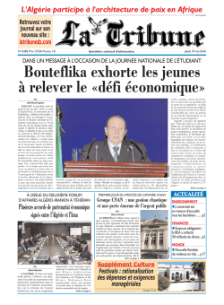 Bouteflika exhorte les jeunes à relever le «défi économique