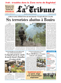 Six terroristes abattus à Bouira