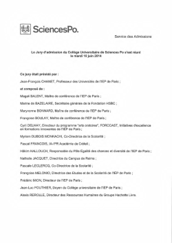 Sciences Po - Liste des admis 2014 par la procédure Convention
