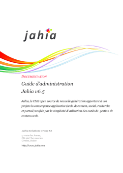 DOCUMENTATION Guide d`administration Jahia v6.5