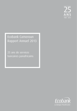 Ecobank Cameroun Rapport Annuel 2013