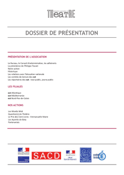 Dossier de présentation (pdf) - Ecrivains Associés du Théâtre