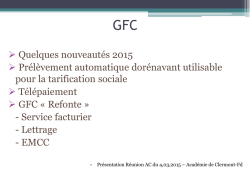 Evolutions GFC - Académie de Clermont