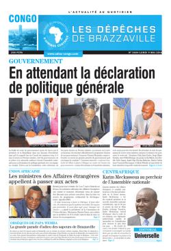 GOUVERNEMENT Universelle - Les Dépêches de Brazzaville