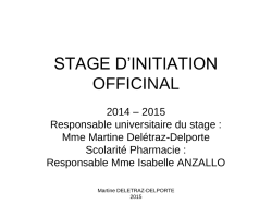 STAGE D`INITIATION OFFICINAL