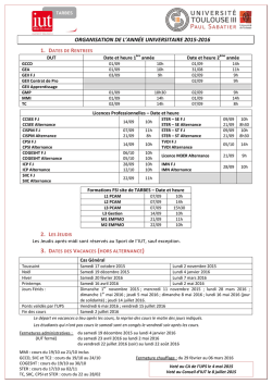 Calendrier Universitaire - 2015-2016 - PDF