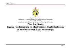 Licence Fondamentale EEA - Institut Supérieur des Sciences