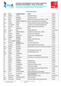 La liste des participants - Espaces transfrontaliers