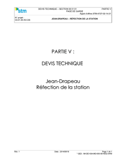 DEVIS TECHNIQUE Jean-Drapeau Réfection de la station