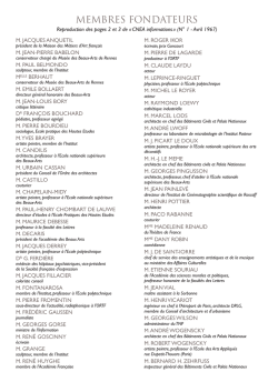 Liste des membres fondateurs et du Comité d