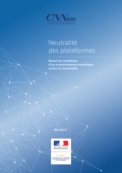 Neutralité des plateformes - Conseil National du Numérique