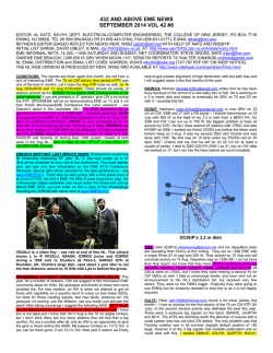 432 AND ABOVE EME NEWS SEPTEMBER 2014 VOL