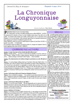 La Chronique Longuyonnaise - Site Officiel de la Mairie de Longuyon