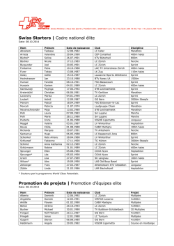 Liste des Cadres nationaux - CNP Lausanne