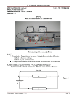 TP 3 Mesure de résistances électriques