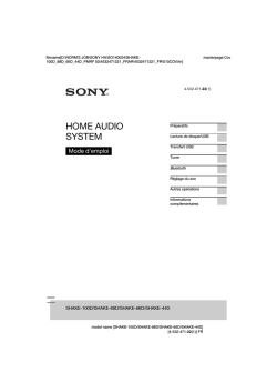 HOME AUDIO SYSTEM - Sony Asia Pacific