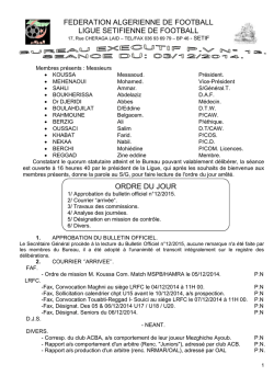 proces verbal n°13-2015 - Ligue Sétifienne de Football
