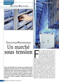 DOSSIER Stockage/Rayonnage. Un marché sous tension