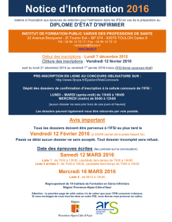 Notice d`Information 2016 - Institut de Formation Public Varois des