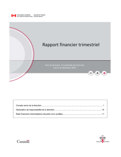 Rapport financier trimestriel