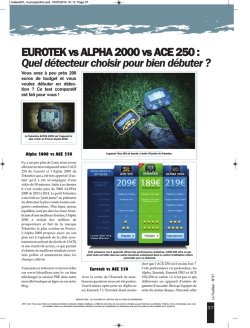Comparatif ALPHA 2000/EUROTEK/ACE 250
