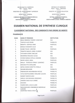 EXA~EN NATIONAL DE SYNTHESE CLINIQUE