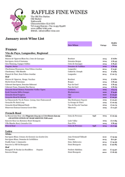 Price List - Raffles Fine Wines