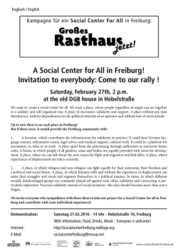 A Social Center for All in Freiburg! Invitation to