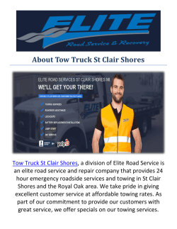 Tow Truck St Clair Shores Towing St Clair Shores, MI