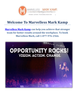 Marvelless Mark Kamp : Keynote Speaker In Cleveland