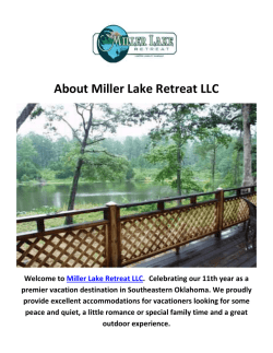 Miller Lake Retreat LLC - Oklahoma Lakeside Rental