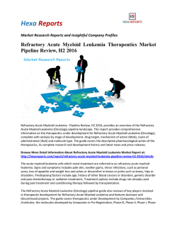 Refractory Acute Myeloid Leukemia Therapeutics Market Pipeline Review, H2 2016