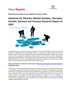 Industrial Air Filtration Market Analysis, Overview, Growth, Demand and Forecast Research Report to 2025