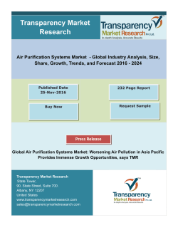 Air Purification Systems Market will exhibit an 8.4% CAGR by 2024 - TMR